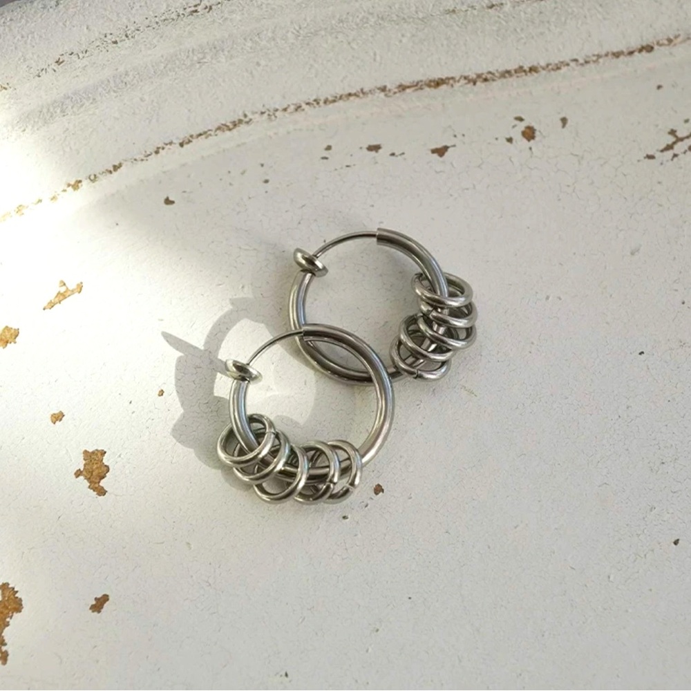 Titanium Steel Hoop Earrings New